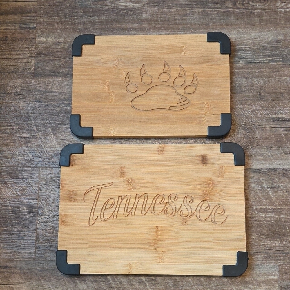 Bamboo Cutting Board Set with Black Accents New